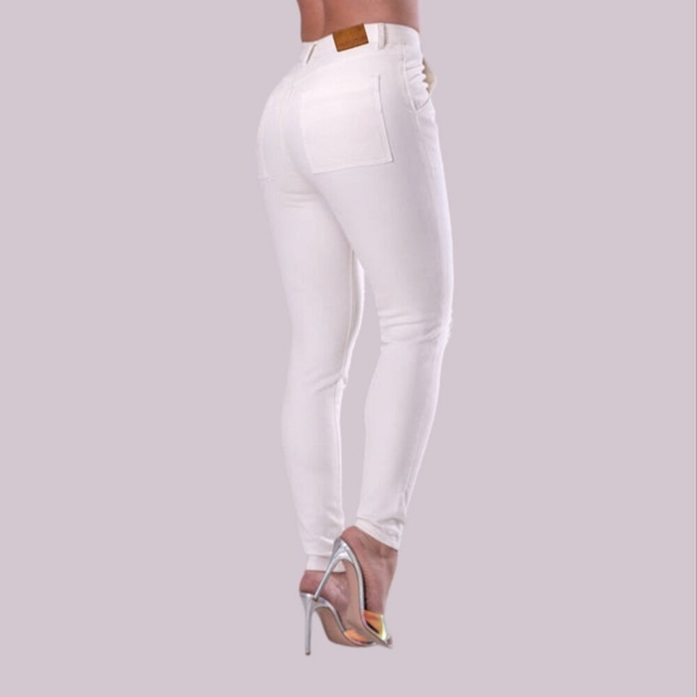 ZARA Vintage White Ankle Zip Denim Jeans
